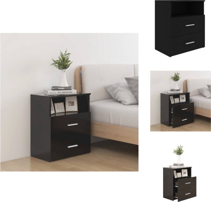 VidaXL Nachtkastje Nachtkastjes Slaapkamerkastje Slaapkamerkastjes Nachtkastje 50x32x60 cm zwart