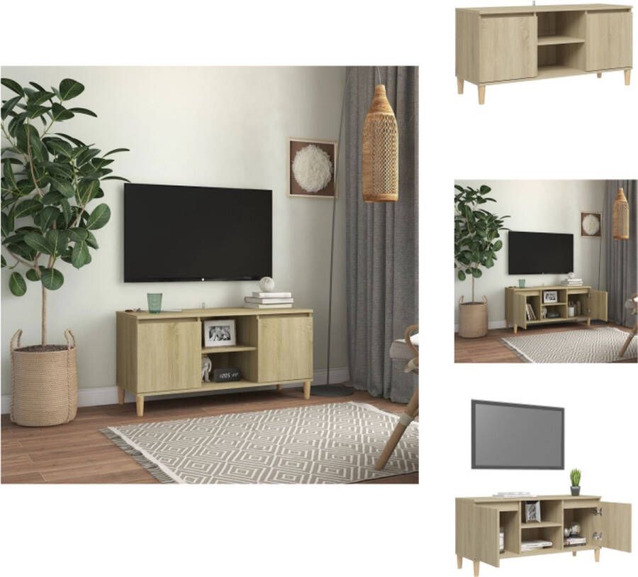 VidaXL Tv-kast Tv-kasten Tv-standaard Tv-standaarden Tv-meubel met houten poten 103 5x35x50 cm sonoma eikenkleurig