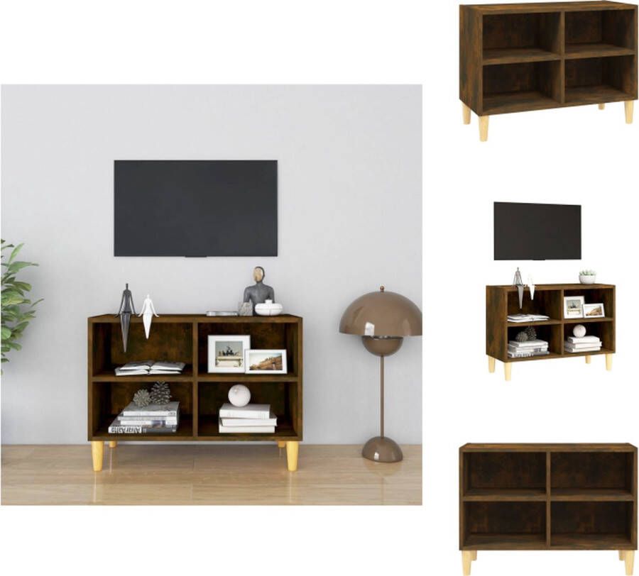 VidaXL Tv-meubel Tv-meubelen Stereokast Televisiemeubel Tv-meubel met houten poten 69-5x30x50 cm gerookt eikenkleurig