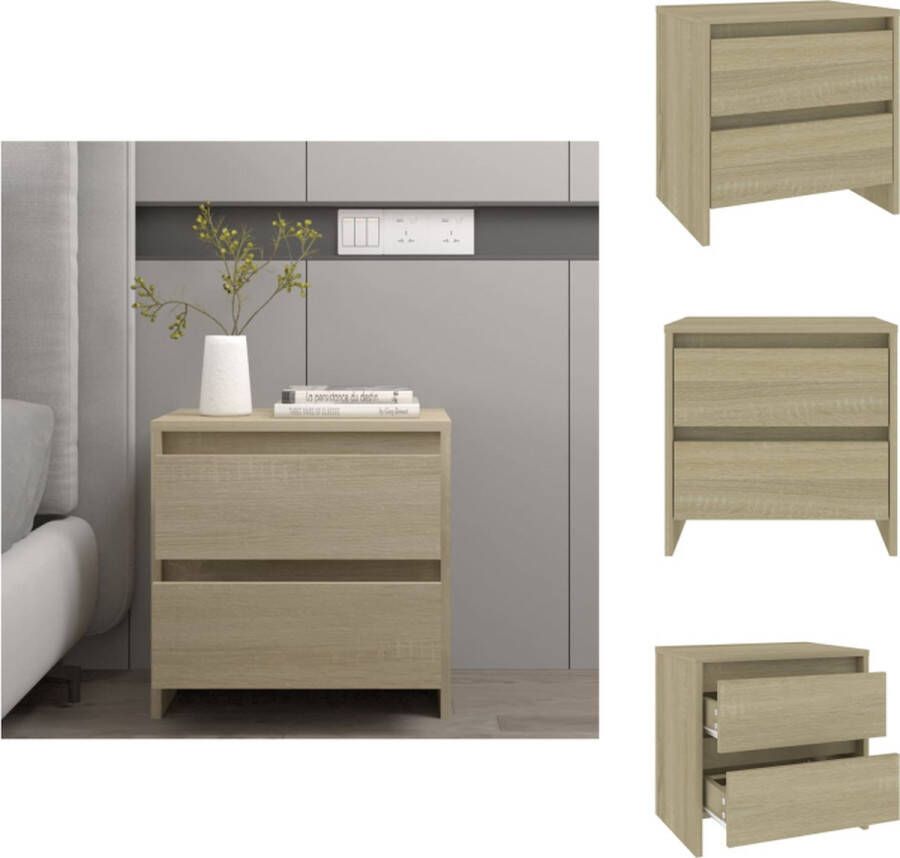 VidaXL Nachtkastje Nachtkastjes Kastje Bedkastje Nachtkastje 45x34 5x44 5 cm bewerkt hout sonoma eikenkleurig