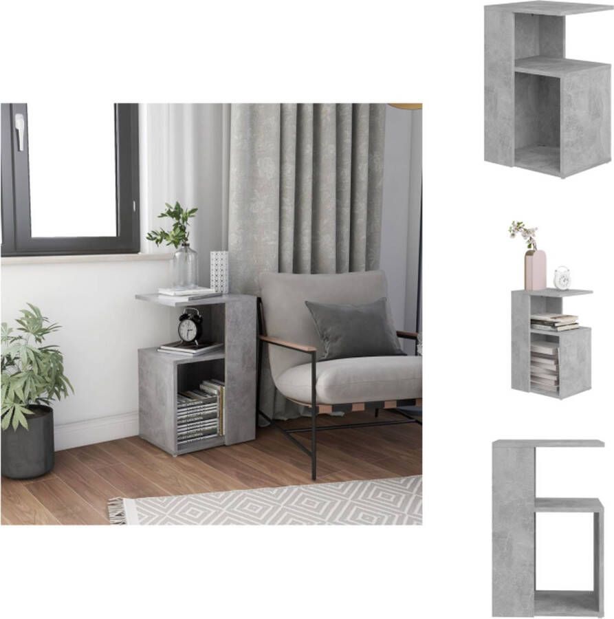 VidaXL Bijzettafel Bijzettafels Tafeltje Tafeltjes Bijzettafel 36x30x56 cm bewerkt hout betongrijs