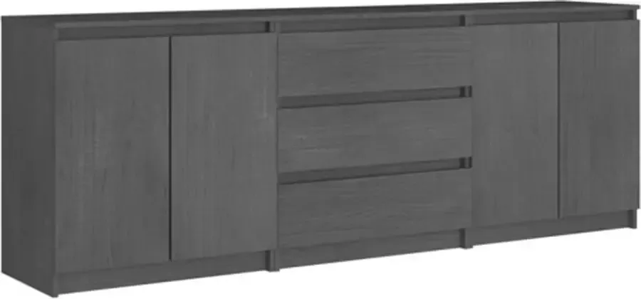 VidaXL Bijzetkast 180x36x65 cm massief grenenhout grijs - Foto 2