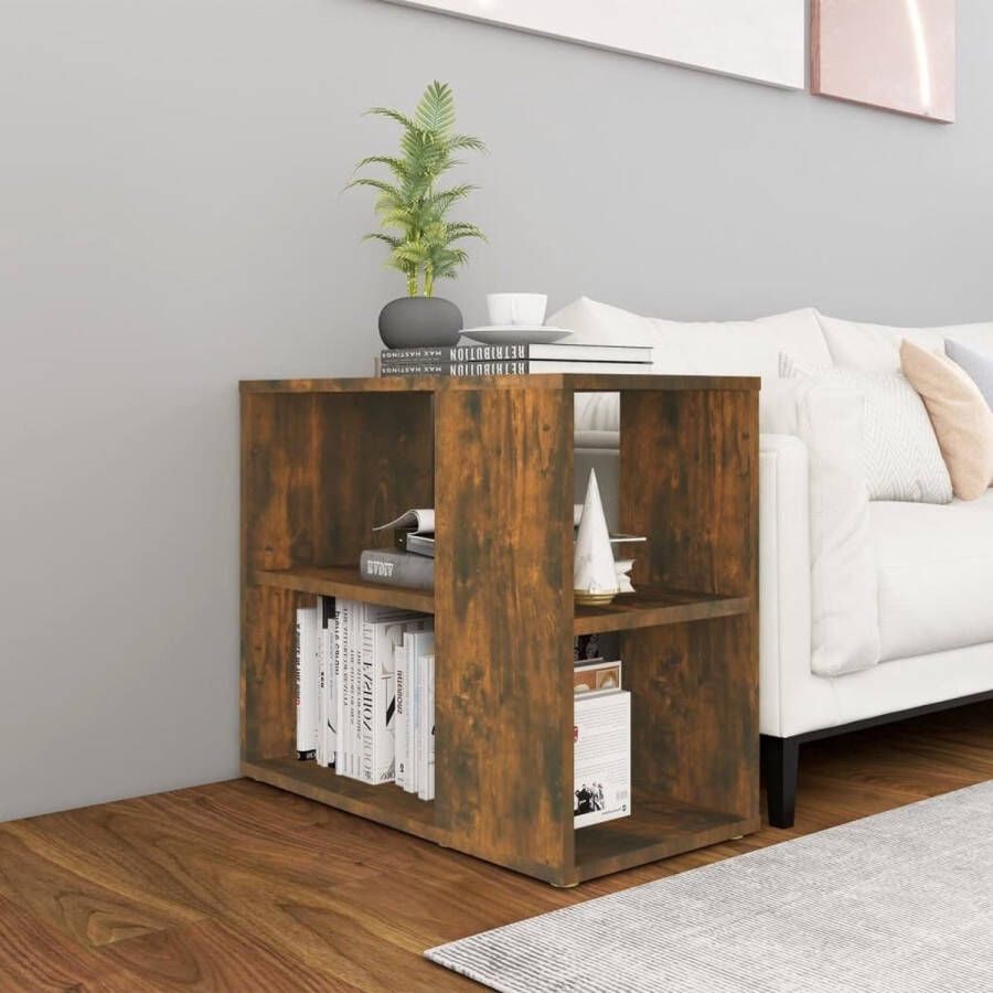 VidaXL -Bijzetkast-60x30x50-cm-bewerkt-hout-gerookt-eikenkleurig - Foto 2