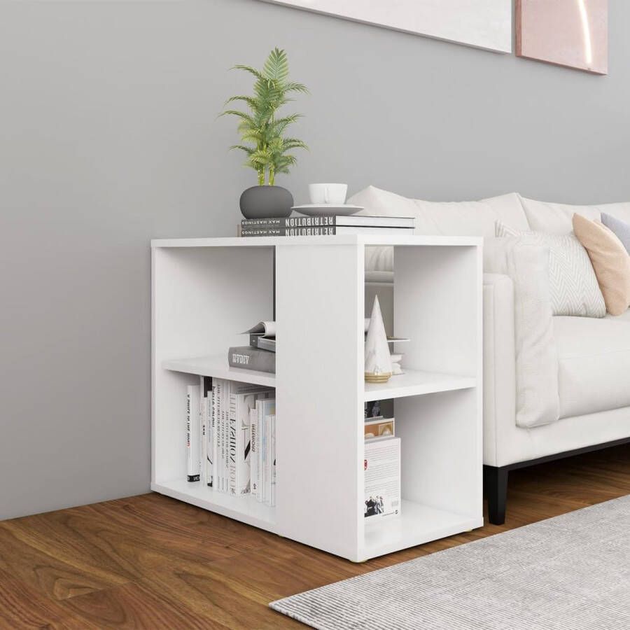 VidaXL Prolenta Premium Bijzetkast 60x30x50 cm bewerkt hout wit