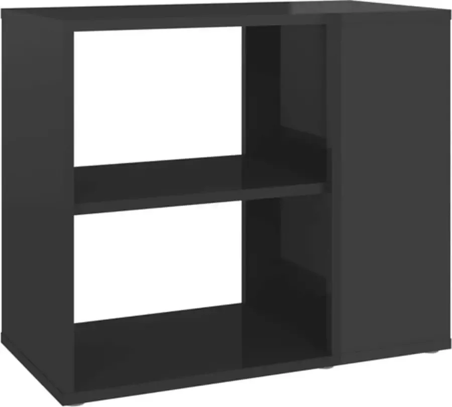 VidaXL Bijzetkast 60x30x50 cm spaanplaat hoogglans grijs - Foto 2