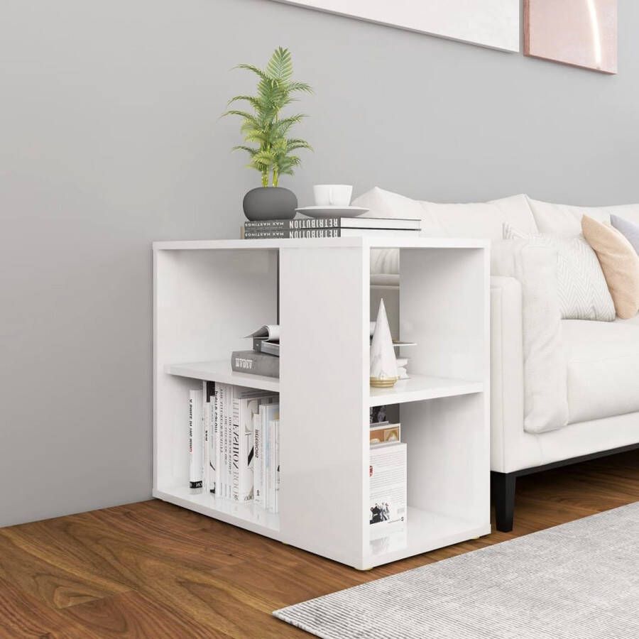 VidaXL -Bijzetkast-60x30x50-cm-bewerkt-hout-hoogglans-wit