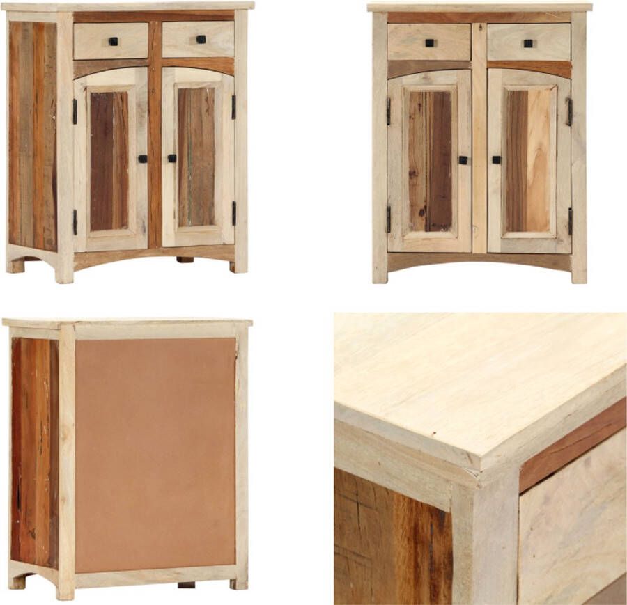 VidaXL Bijzetkast 60x30x75 cm massief gerecycled hout Zijkast Zijkasten Dressoir Dressoirs
