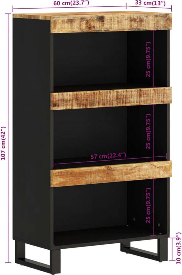 VidaXL -Bijzetkast-60x33x107-cm-massief-mangohout - Foto 2