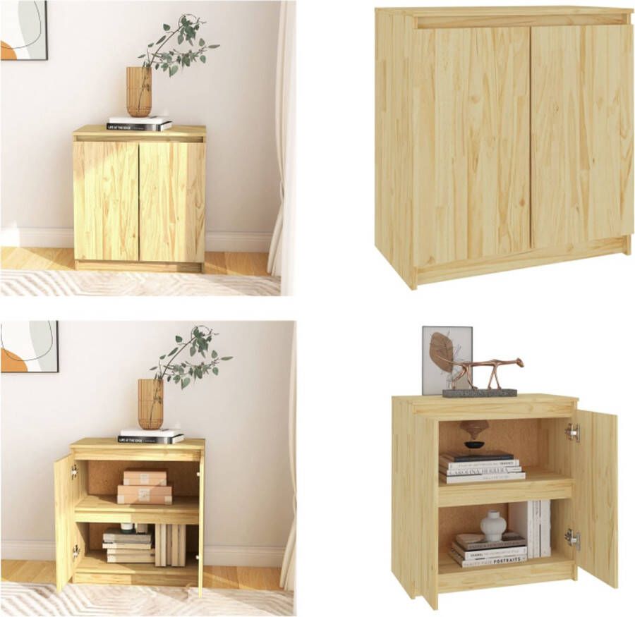 VidaXL Bijzetkast 60x36x65 cm massief grenenhout Bijzetkast Bijzetkasten Zijkast Dressoir