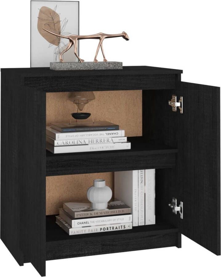 VidaXL -Bijzetkast-60x36x65-cm-massief-grenenhout-zwart - Foto 3