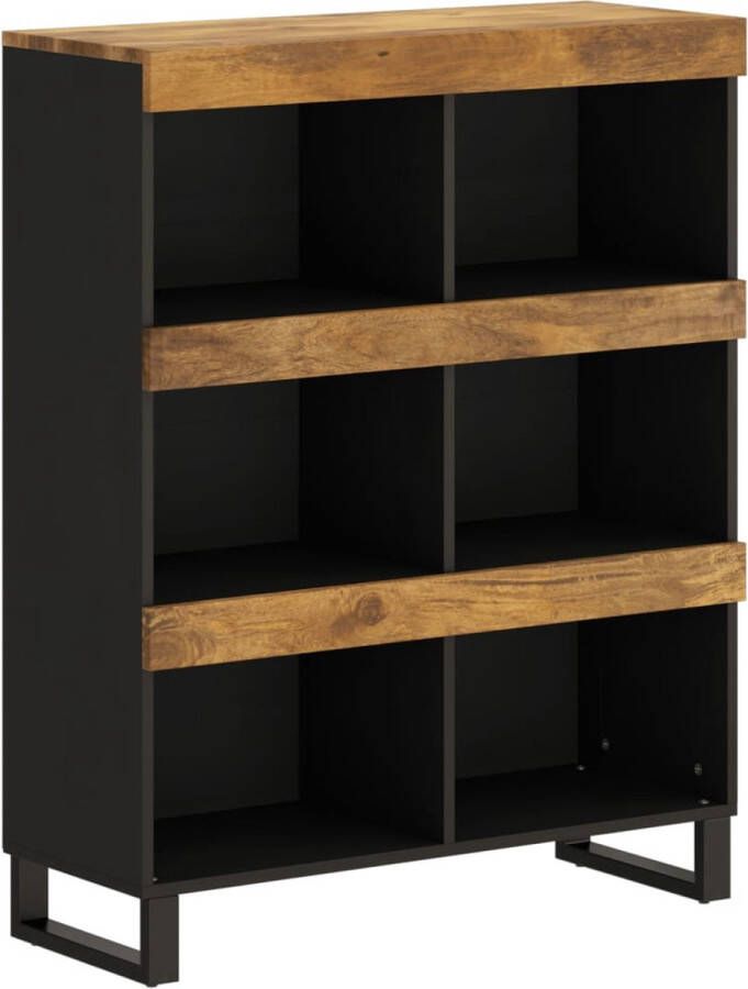 VidaXL Bijzetkast Massief Mangohout 85x33x107 cm Bijzetkast Industrieel Design Mangohout Houten Kast Salontafel Kamerdecoratie Opslagoplossing
