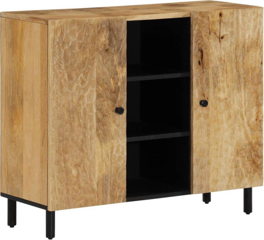 VidaXL Bijzetkast Massief Mangohout 90x33x75 cm Dressoir Mango Wood Furniture Vintage Dresser Houten Kast Opbergkast - Foto 2