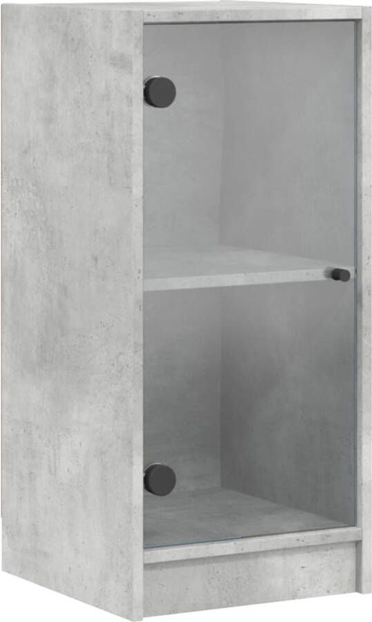 VidaXL -Bijzetkast-met-glazen-deuren-35x37x75 5-cm-betongrijs - Foto 3