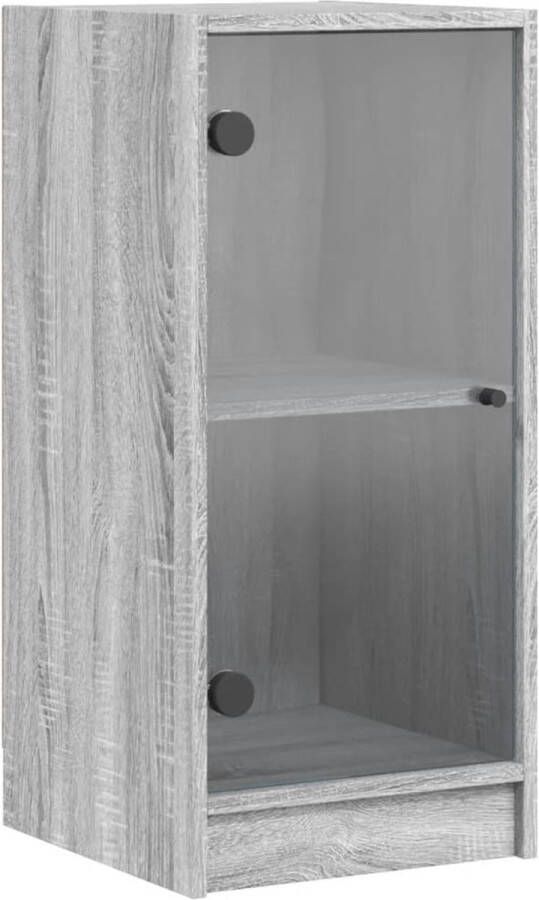 VidaXL -Bijzetkast-met-glazen-deuren-35x37x75 5-cm-grijs-sonoma-eiken - Foto 3