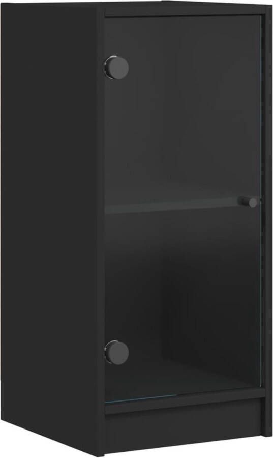 VidaXL -Bijzetkast-met-glazen-deuren-35x37x75 5-cm-zwart - Foto 3