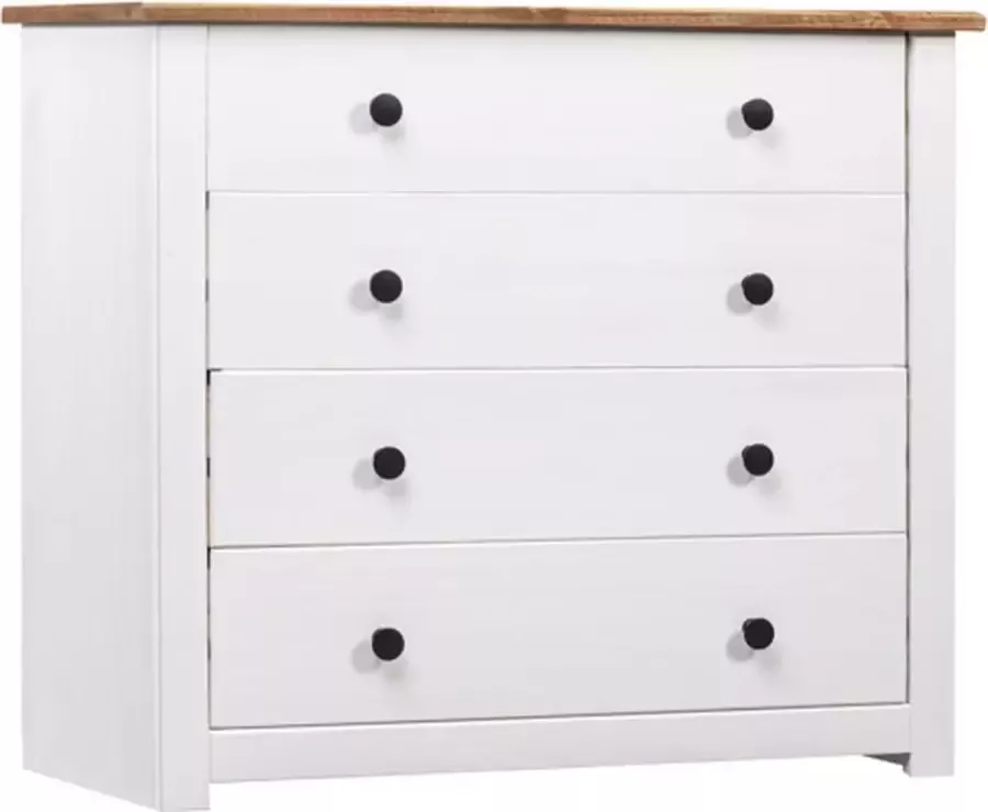 VidaXL -Bijzetkast-Panama-Range-80x40x73-cm-grenenhout-wit - Foto 2