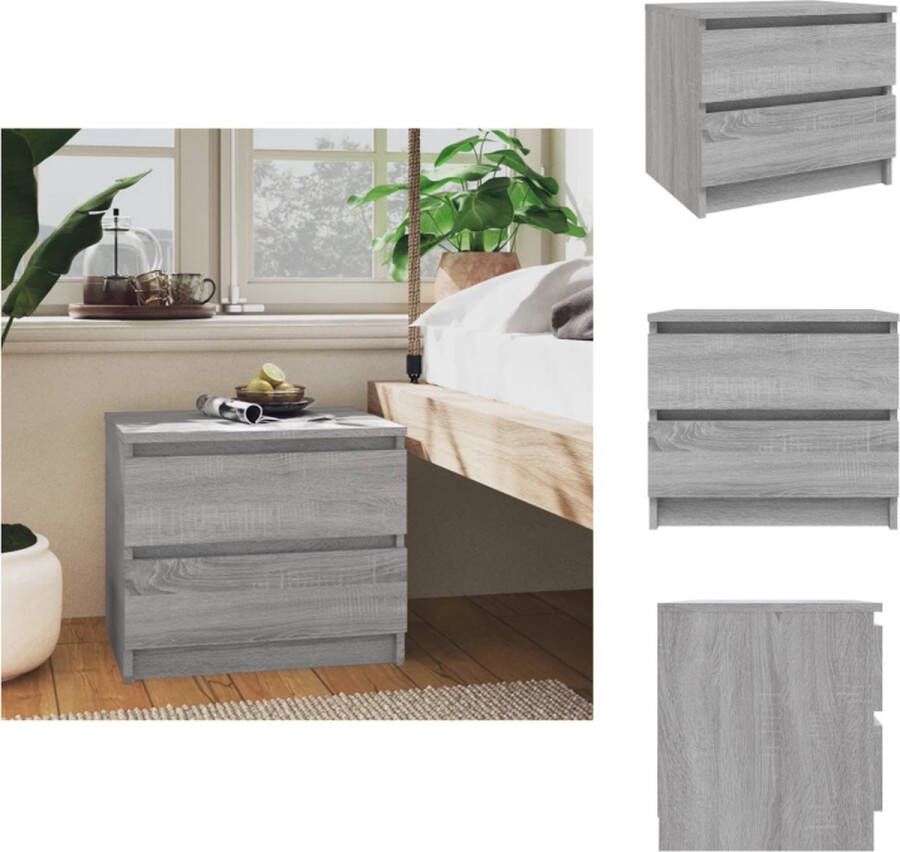 VidaXL Nachtkastje Nachtkastjes Houten Nachtkastje Telefoonkast Nachtkastje 50x39x43 5 cm bewerkt hout grijs sonoma eikenkleur