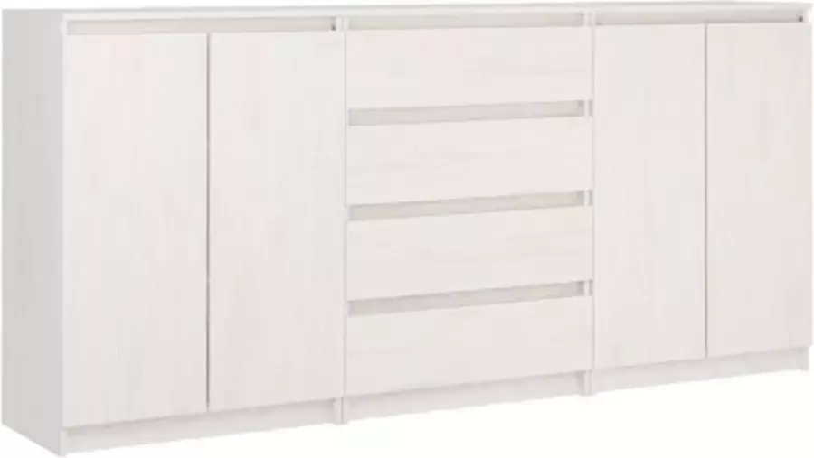 VidaXL -Bijzetkasten-3-st-massief-grenenhout-wit - Foto 2