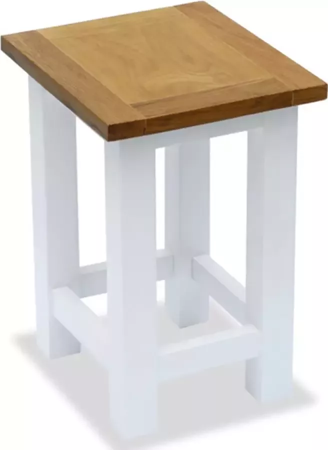 VidaXL Bijzettafel 27x24x37 cm massief eikenhout