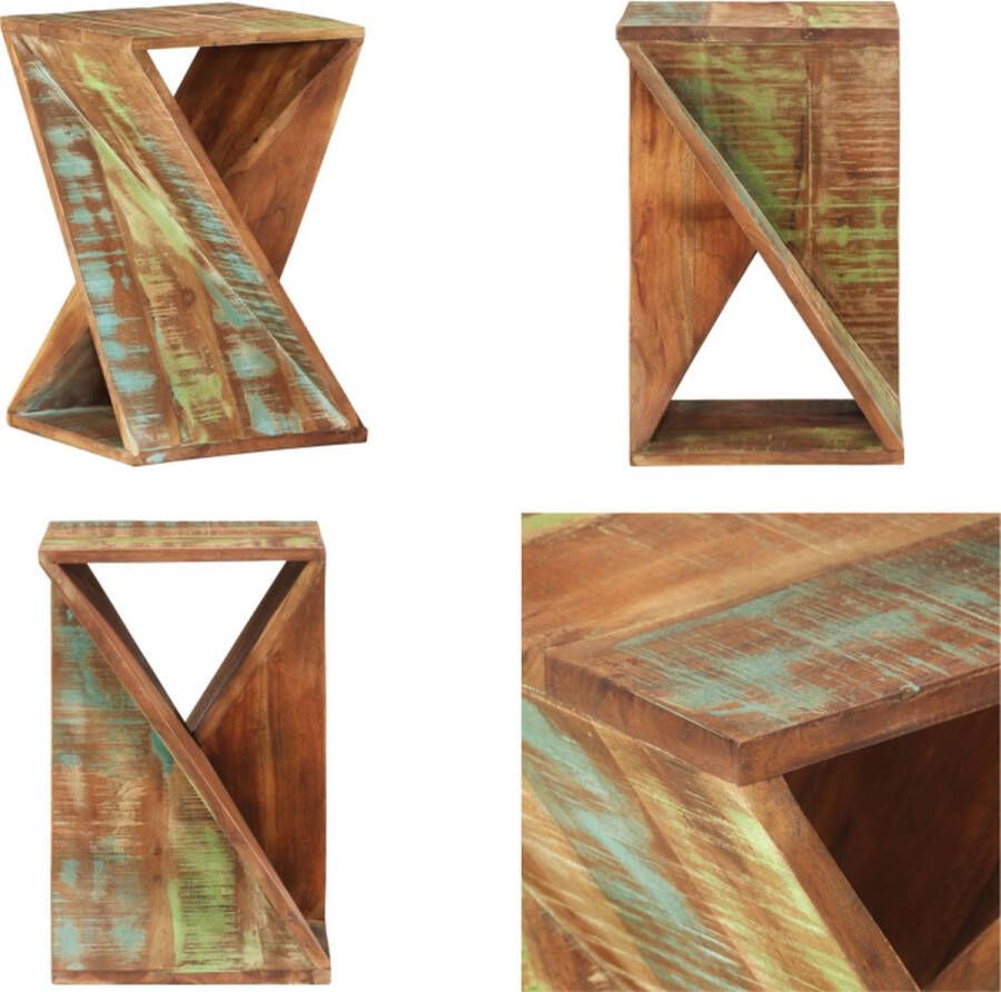 VidaXL Bijzettafel 35x35x55 cm massief gerecycled hout Bijzettafel Bijzettafels Houten Tafeltje Salontafel