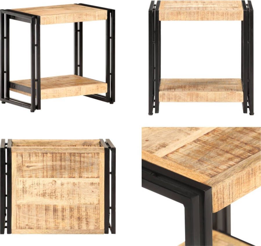 VidaXL -Bijzettafel-40x30x40-cm-ruw-mangohout - Foto 2