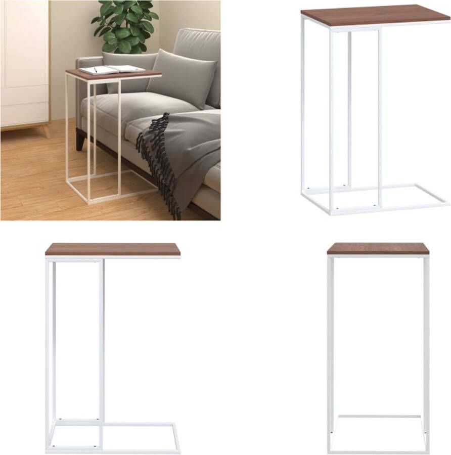 VidaXL Bijzettafel 40x30x59 cm bewerkt hout wit Bijzettafel Bijzettafels Salontafel Bijzettafeltje