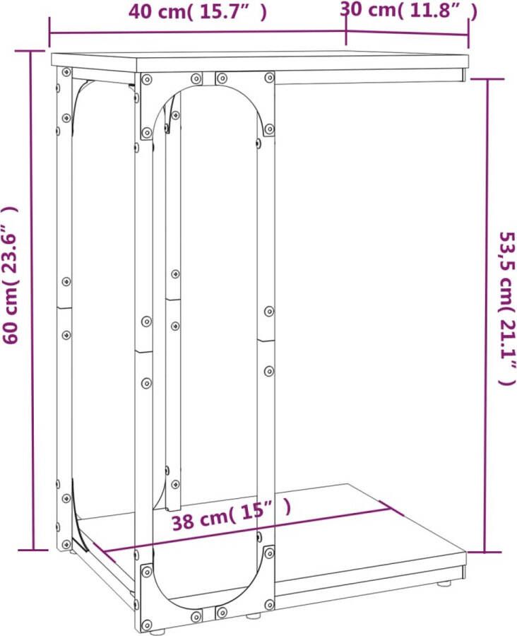 VidaXL -Bijzettafel-40x30x60-cm-bewerkt-hout-grijs-sonoma-eikenkleurig - Foto 2