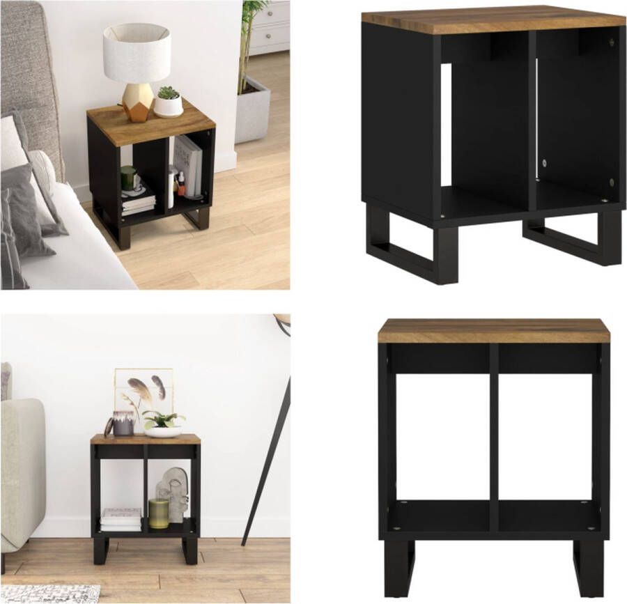 VidaXL Bijzettafel 40x31x46 cm massief mangohout en bewerkt hout Bijzettafel Bijzettafels Eindtafel Eindtafels