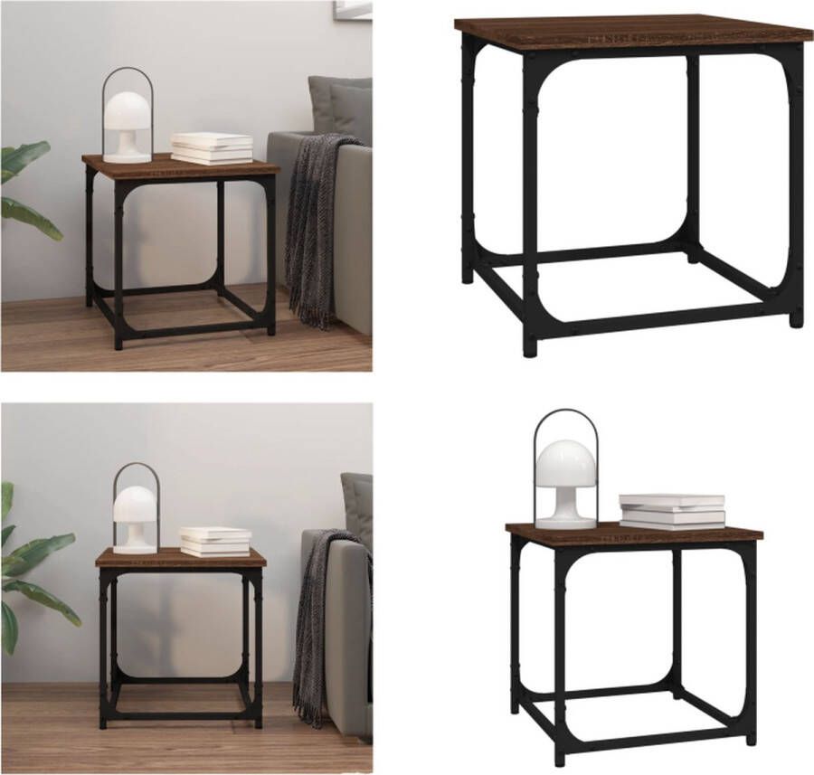 VidaXL -Bijzettafel-40x40x40-cm-bewerkt-hout-bruineikenkleurig - Foto 4