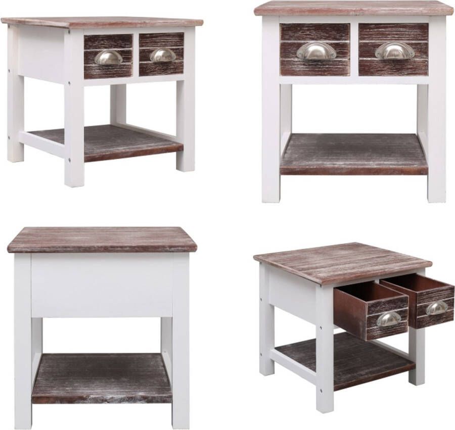 VidaXL Bijzettafel 40x40x40 cm paulowniahout bruin Bijzettafel Bijzettafels Koffietafel Koffietafels