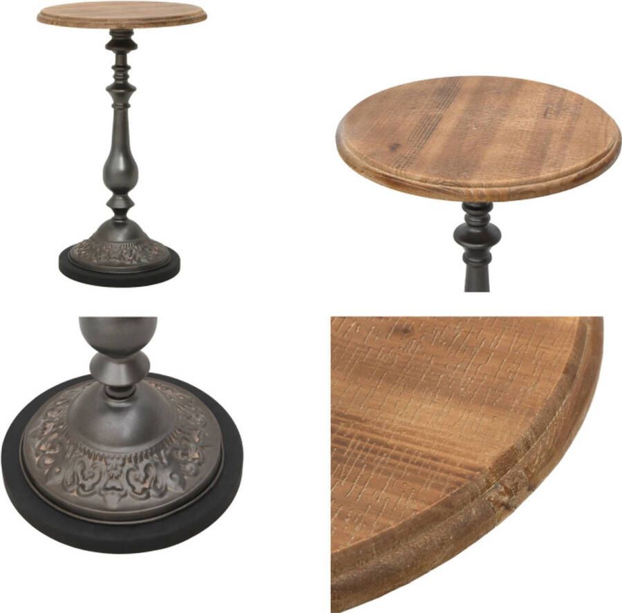 VidaXL Bijzettafel 40x64 cm massief vurenhout bruin Bijzettafel Bijzettafels Tafel Tafels