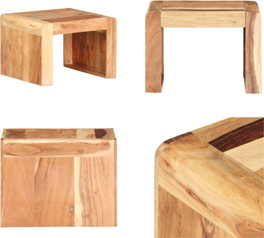 VidaXL Bijzettafel 43x40x30 cm massief acaciahout Salontafel Salontafels Tafel Tafels