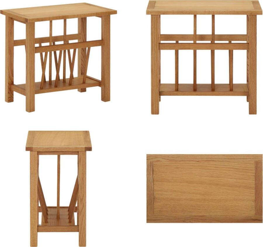 VidaXL Bijzettafel 45x27x42 cm massief eikenhout Bijzettafel Bijzettafels Tafeltje Tafeltjes