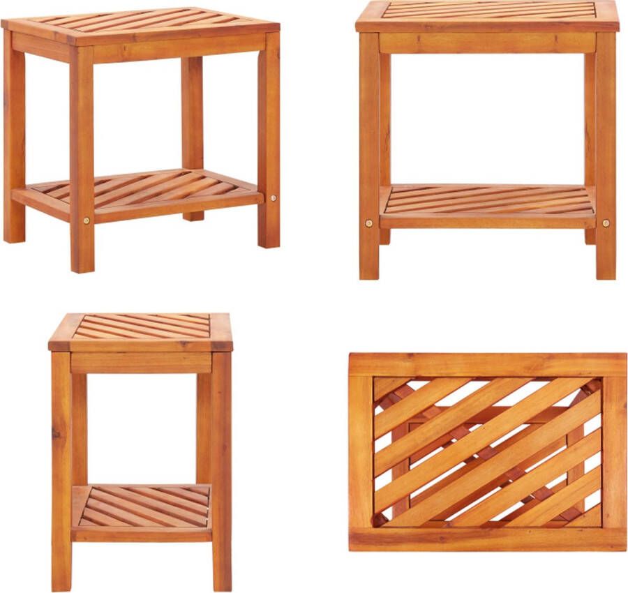 VidaXL Bijzettafel 45x33x45 cm massief acaciahout Nachtkast Nachtkasten Nachtkastje Nachtkastjes