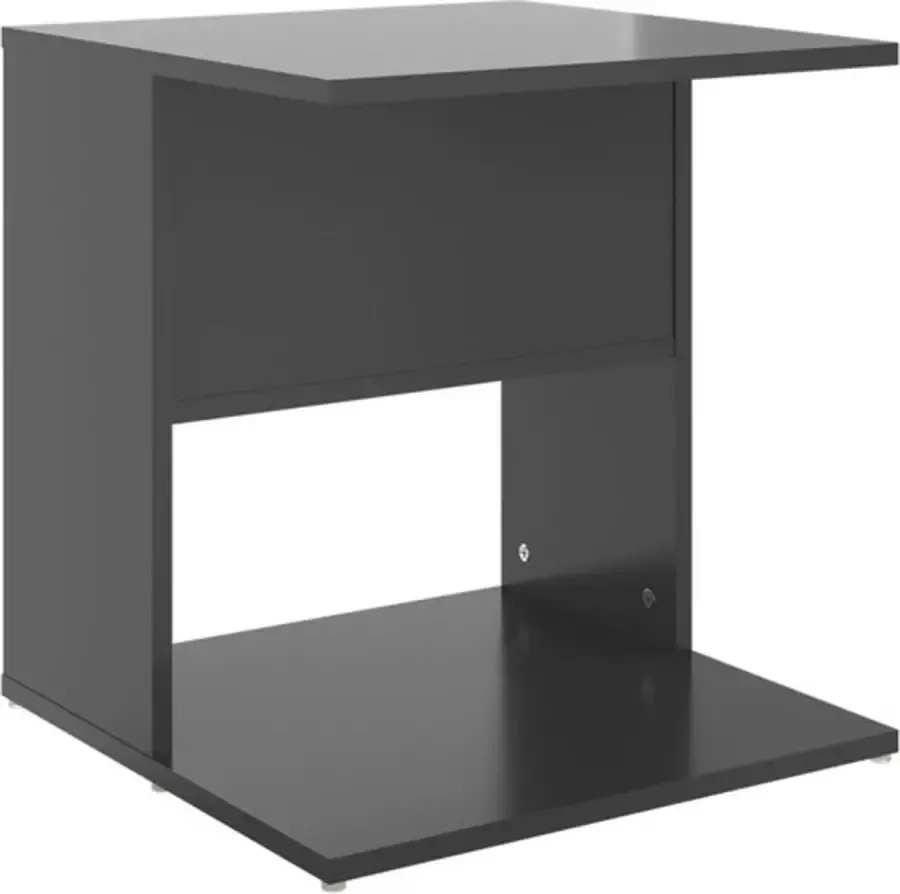 VidaXL -Bijzettafel-45x45x48-cm-bewerkt-hout-hoogglans-grijs - Foto 2