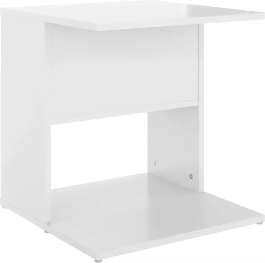 VidaXL -Bijzettafel-45x45x48-cm-spaanplaat-hoogglans-wit - Foto 2