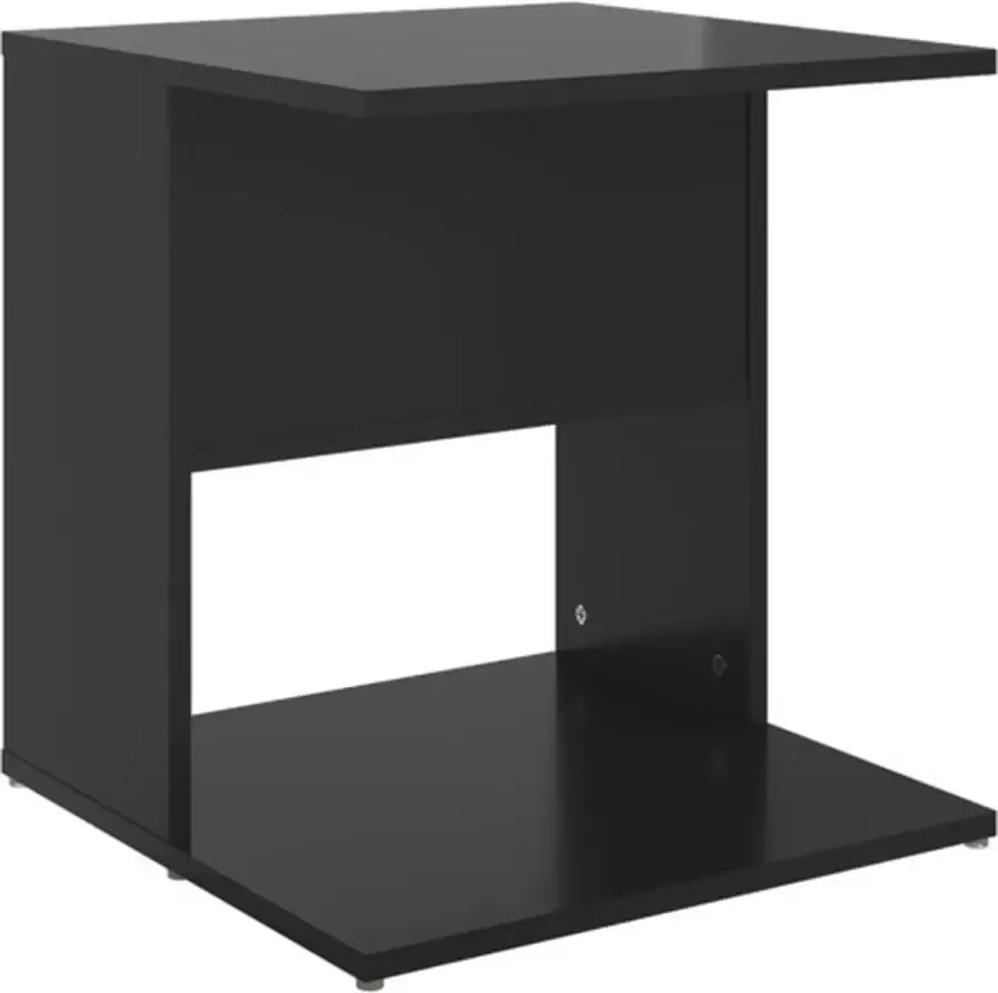 VidaXL -Bijzettafel-45x45x48-cm-bewerkt-hout-hoogglans-zwart - Foto 2