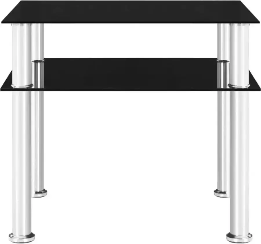 VidaXL -Bijzettafel-45x50x45-cm-gehard-glas-zwart - Foto 2