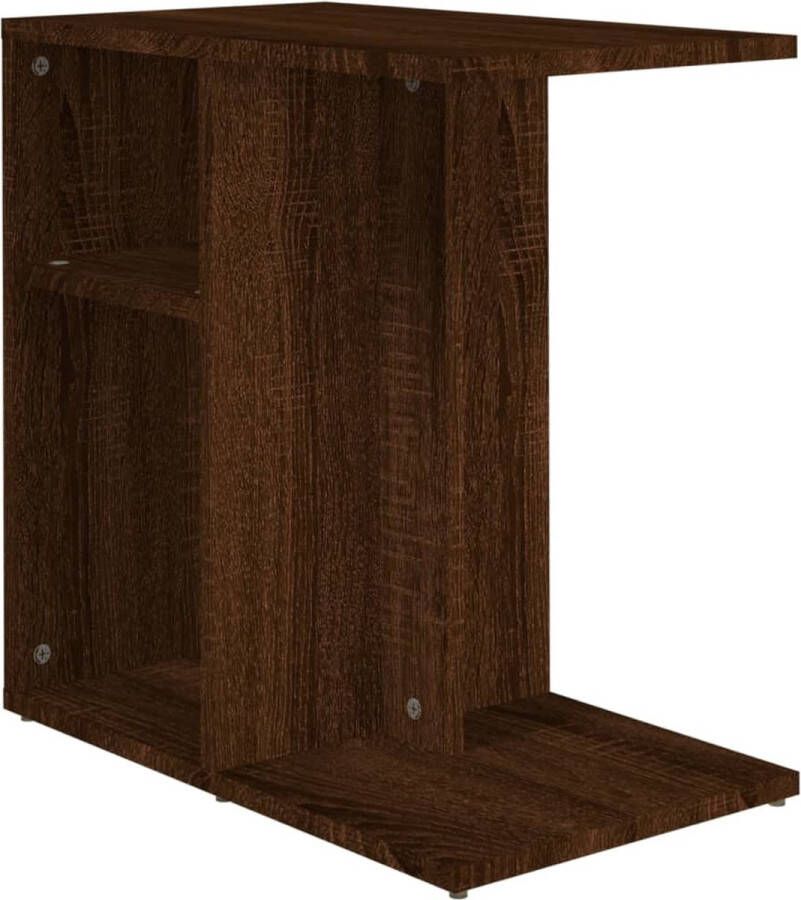 VidaXL Bijzettafel 50x30x50 cm bewerkt hout bruineikenkleurig Bijzettafel Bijzettafels Eindtafel Salontafel