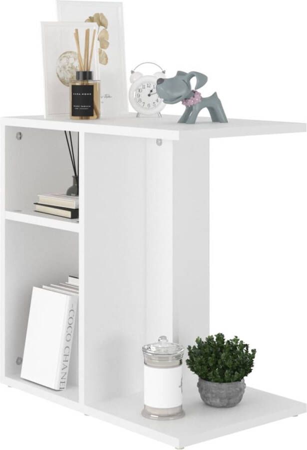 VidaXL -Bijzettafel-50x30x50-cm-bewerkt-hout-wit - Foto 2