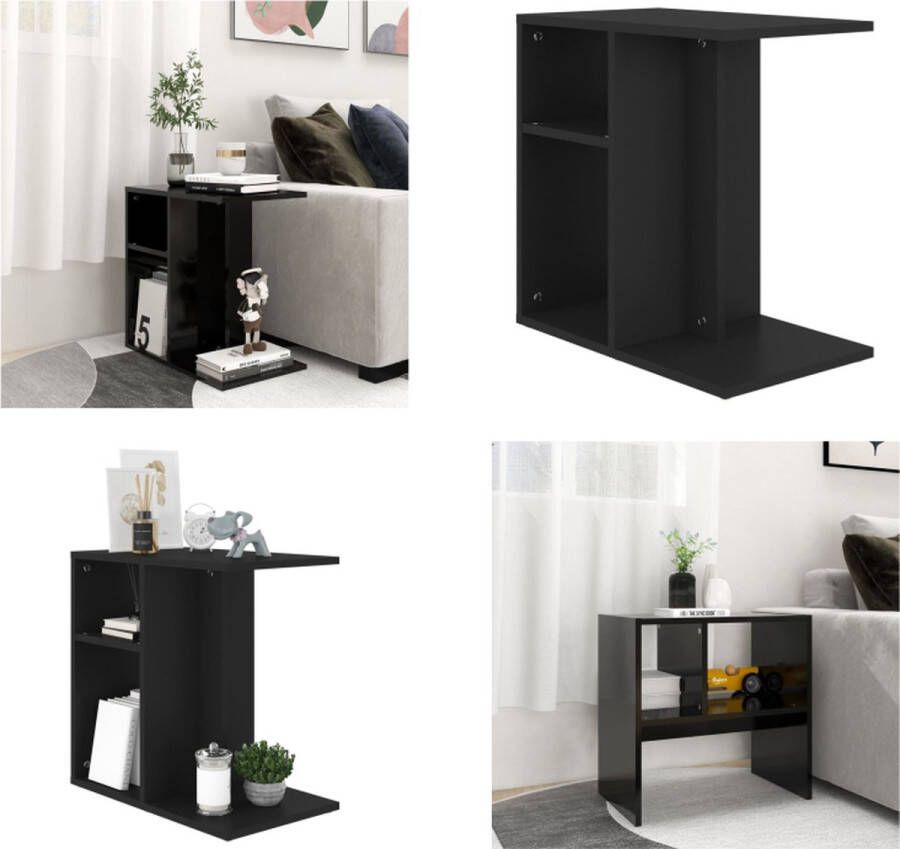 VidaXL Bijzettafel 50x30x50 cm bewerkt hout zwart Bijzettafel Bijzettafels Tafeltje Tafeltjes