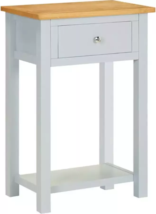 VidaXL -Bijzettafel-50x32x75-cm-massief-eikenhout - Foto 2