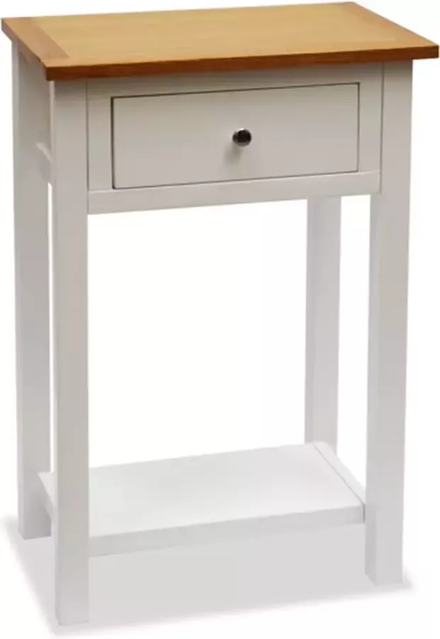 VidaXL Bijzettafel 50x32x75 cm massief eikenhout