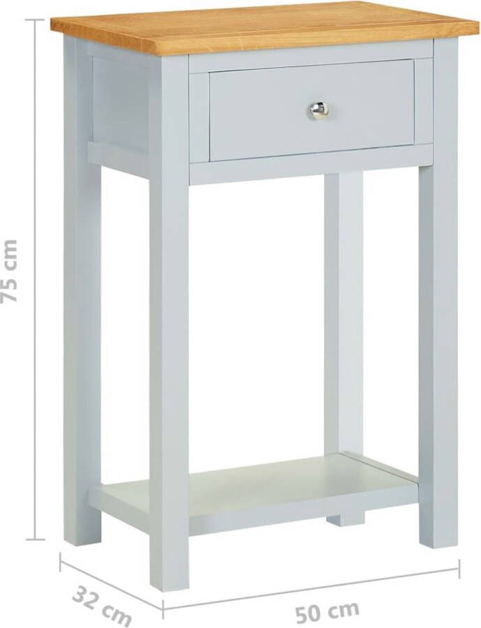 VidaXL -Bijzettafel-50x32x75-cm-massief-eikenhout