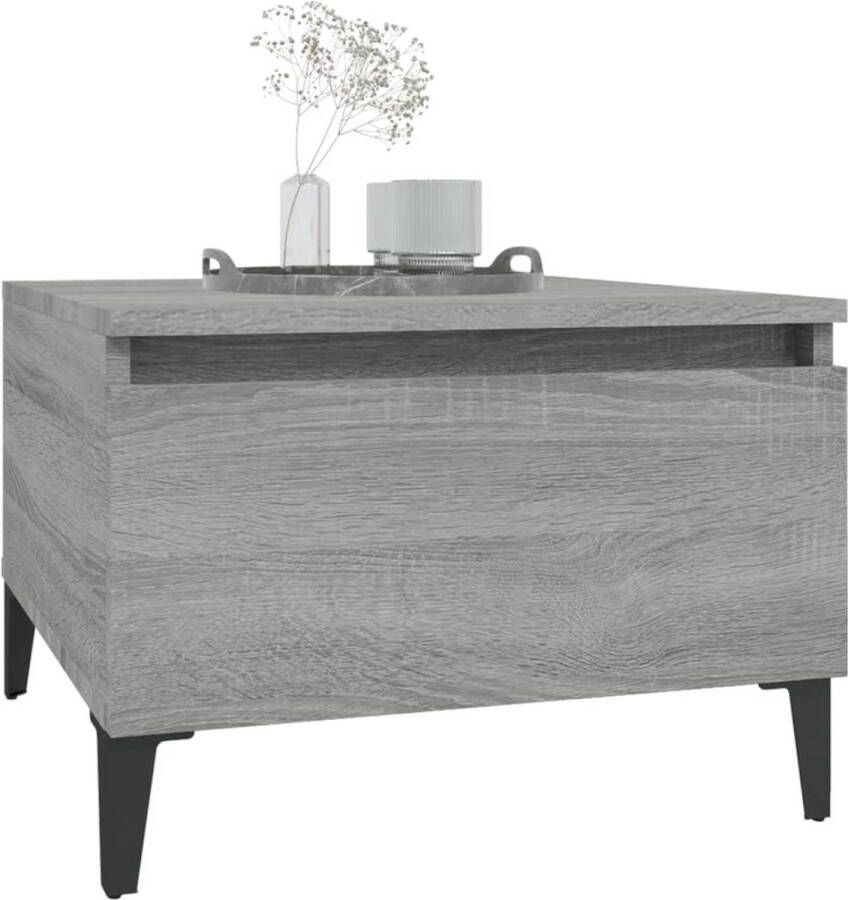 VidaXL -Bijzettafel-50x46x35-cm-bewerkt-hout-grijs-sonoma-eikenkleurig - Foto 3