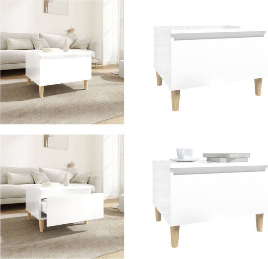 VidaXL -Bijzettafel-50x46x35-cm-bewerkt-hout-hoogglans-wit - Foto 3