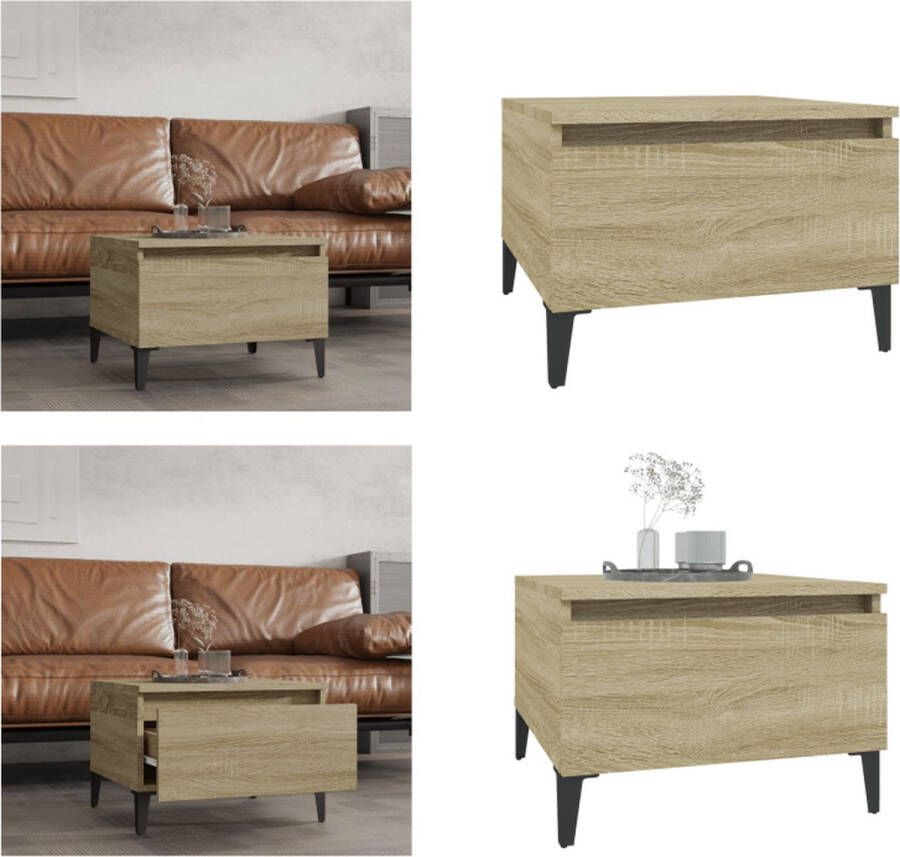 VidaXL -Bijzettafel-50x46x35-cm-bewerkt-hout-sonoma-eikenkleurig - Foto 2