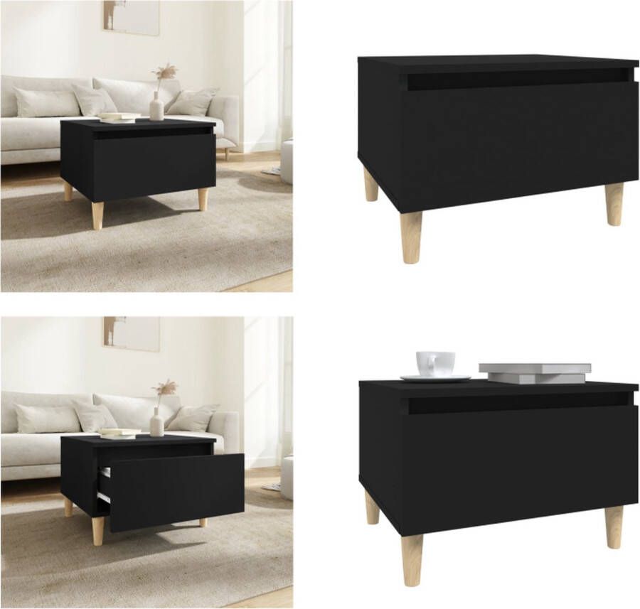 VidaXL Bijzettafel 50x46x35 cm bewerkt hout zwart Bijzettafel Bijzettafels Eindtafel Salontafel - Foto 2