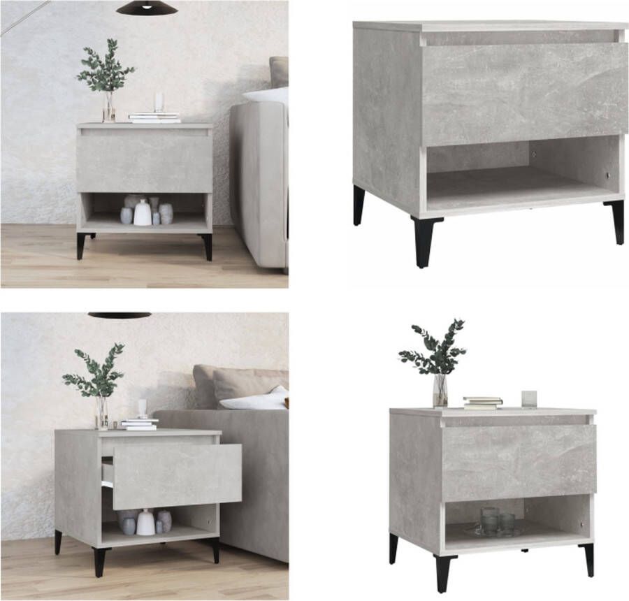 VidaXL -Bijzettafel-50x46x50-cm-bewerkt-hout-betongrijs - Foto 2