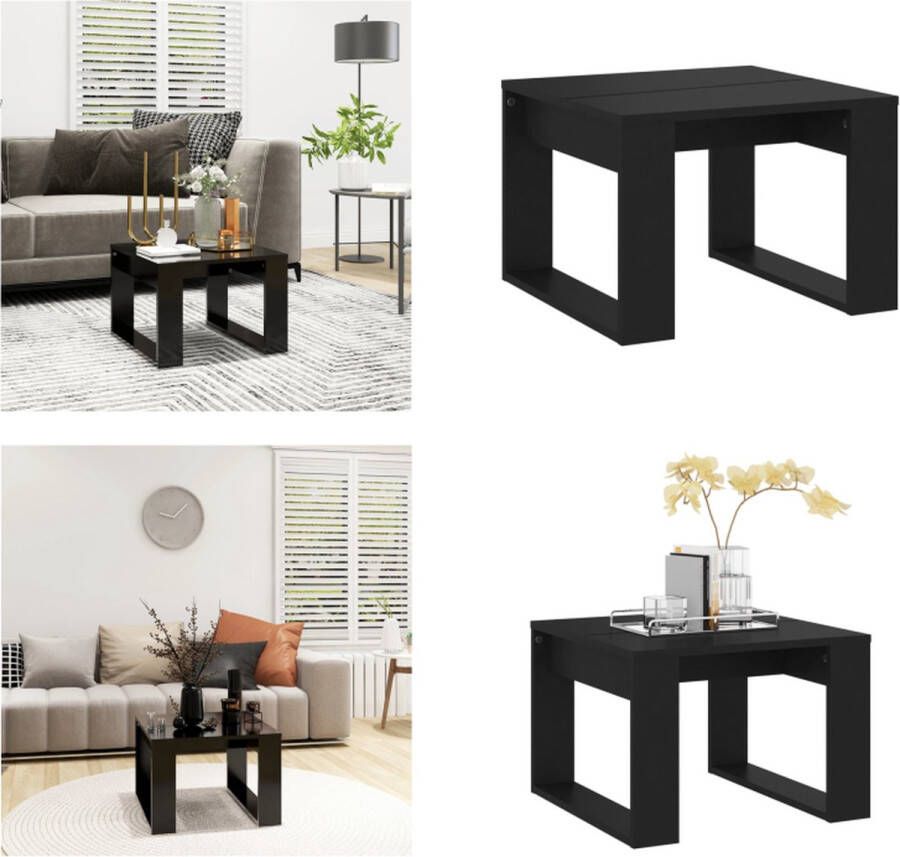 VidaXL Bijzettafel 50x50x35 cm bewerkt hout zwart Tafel Tafels Tafeltje Tafeltjes